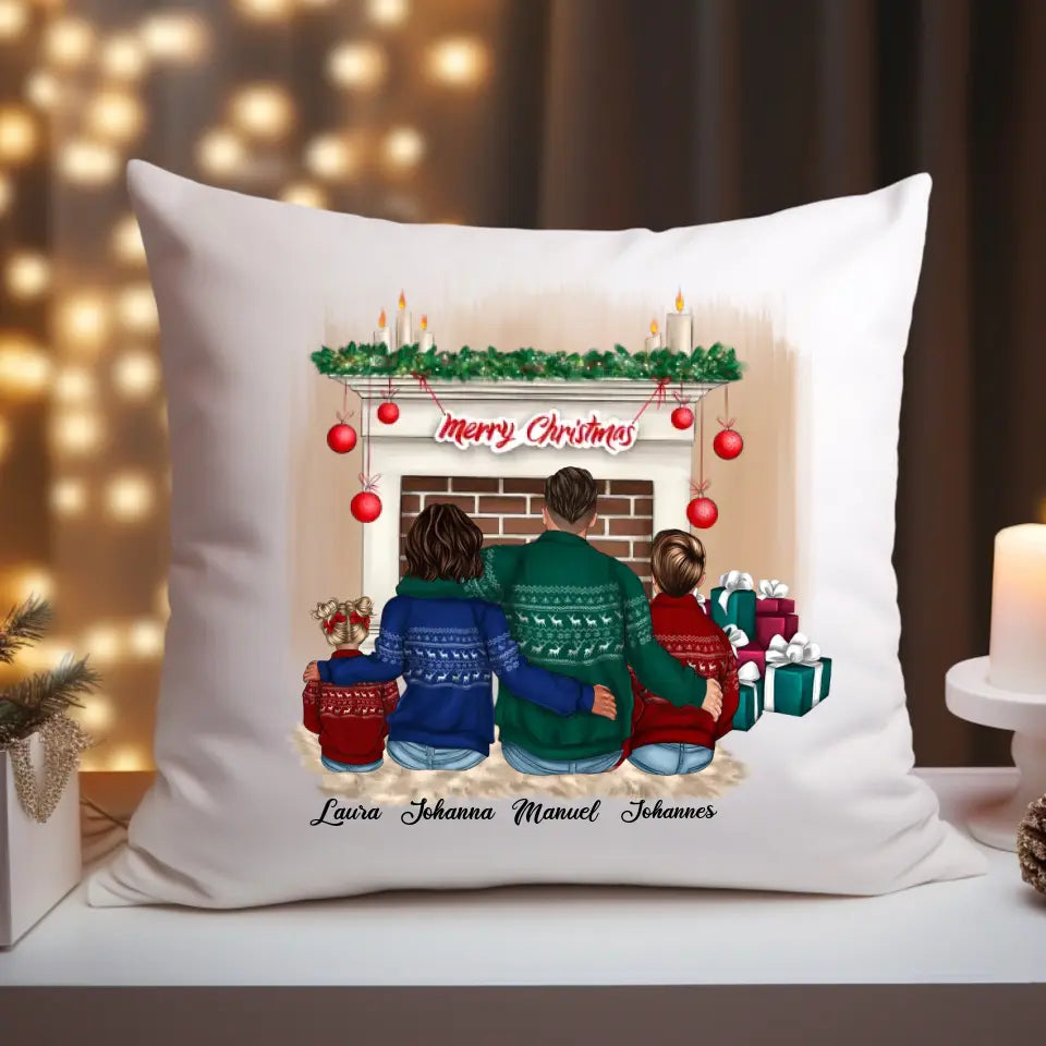 Familie Weihnachten - Kissen
