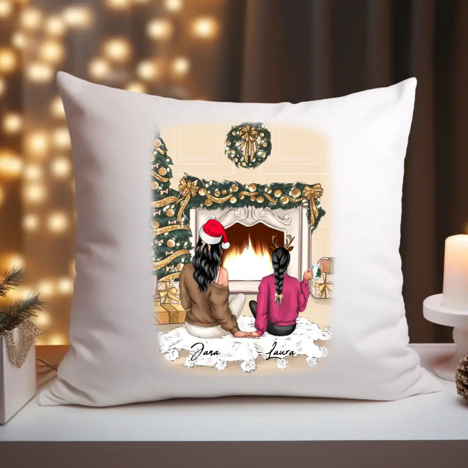 Mutter und Kind am Ofen - Kissen