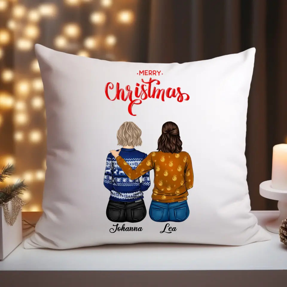 Freundinnen an Weihnachten - Kissen