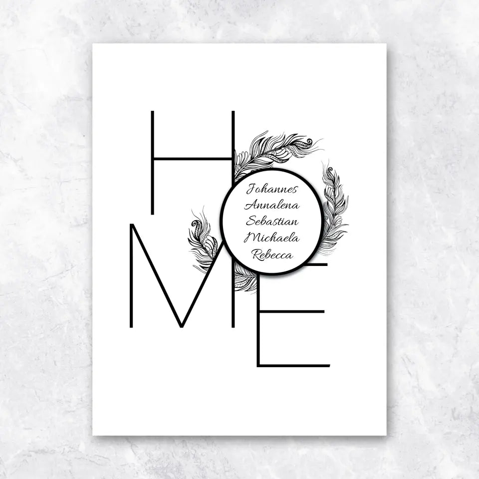 HOME & Familiennamen - Poster