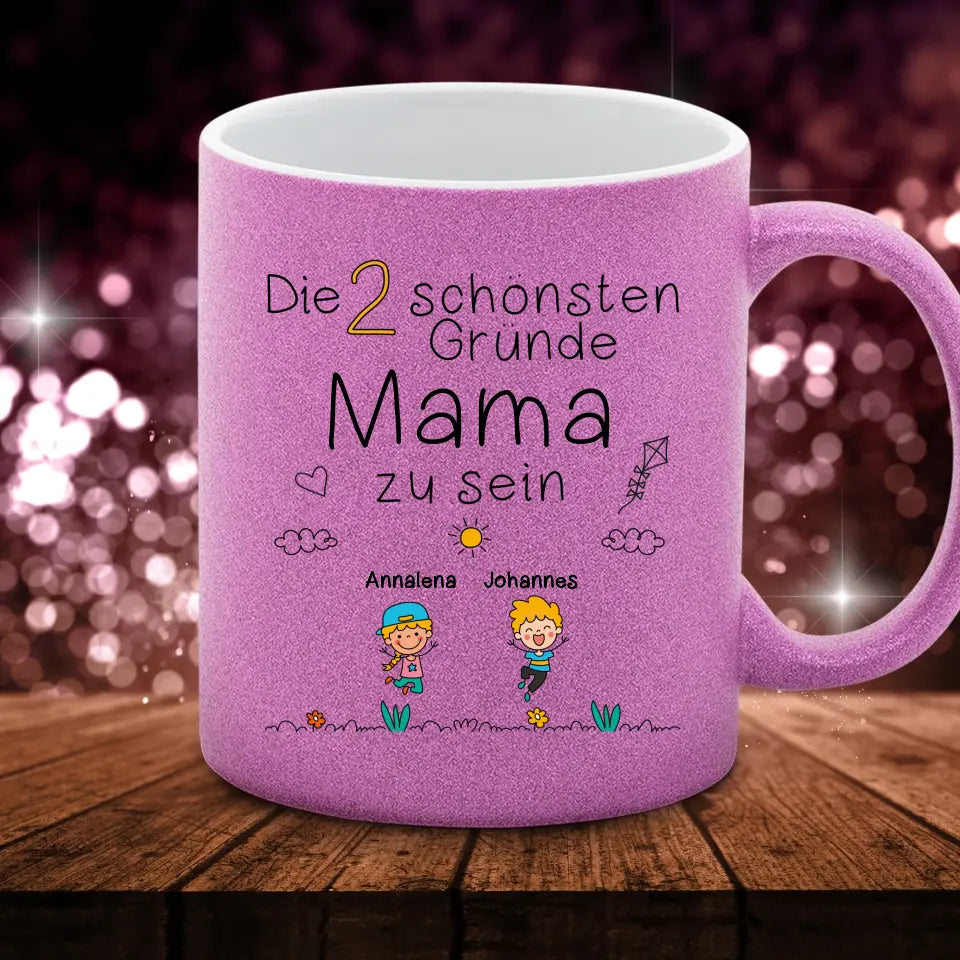 Schönsten Gründe - Glitzertasse