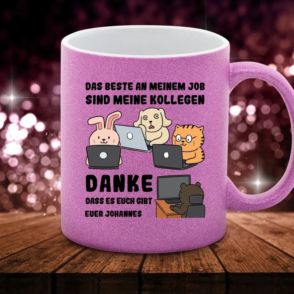 Meine Kollegen - Glitzertasse