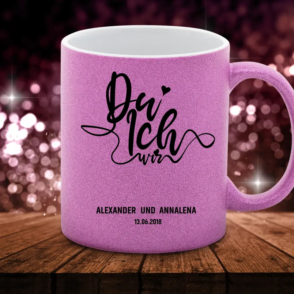 Du & Ich - Glitzertasse
