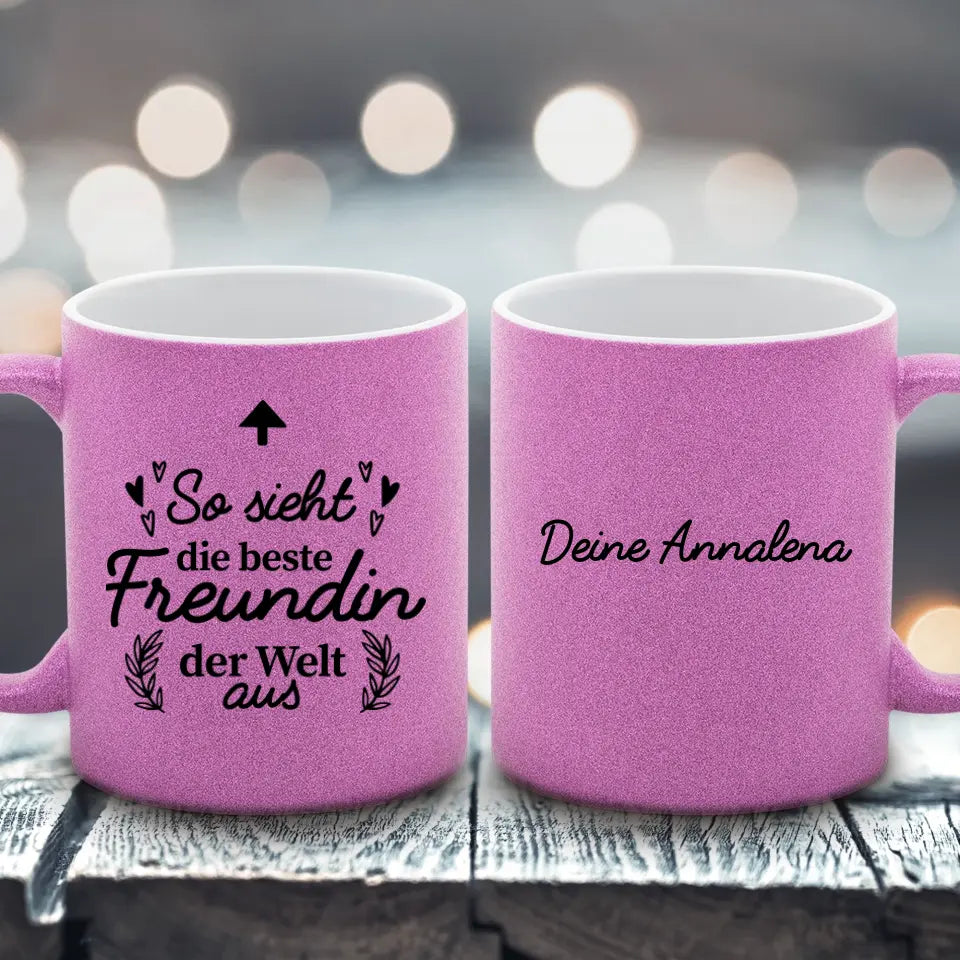 Beste Freundin - Glitzertasse