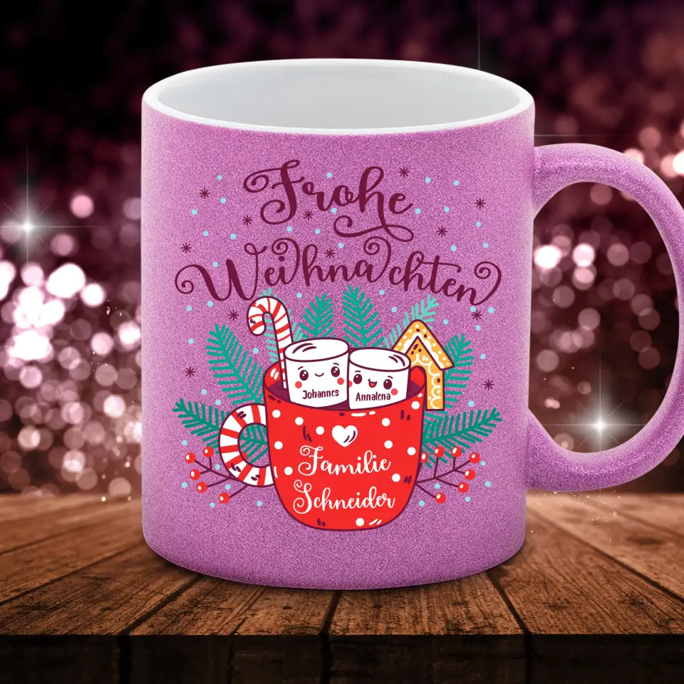 Familien Marshmallows - Glitzertasse
