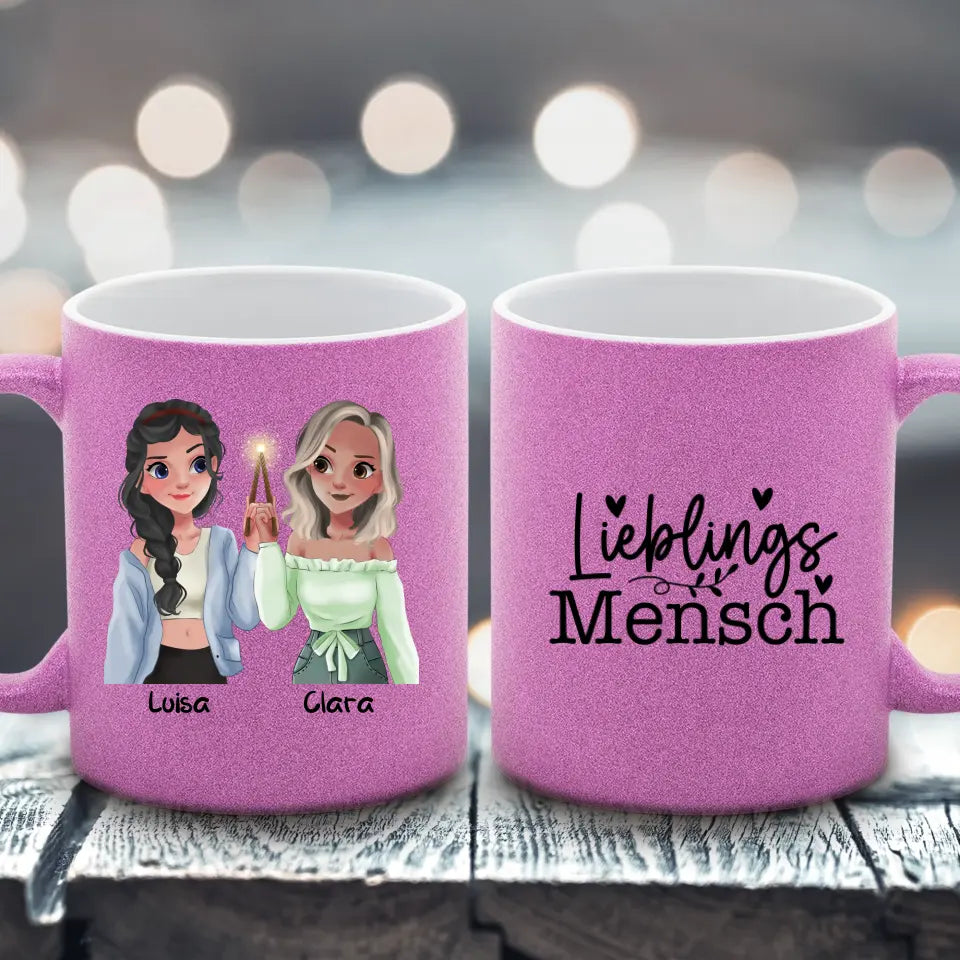 Zauber Freundinnen - Glitzertasse