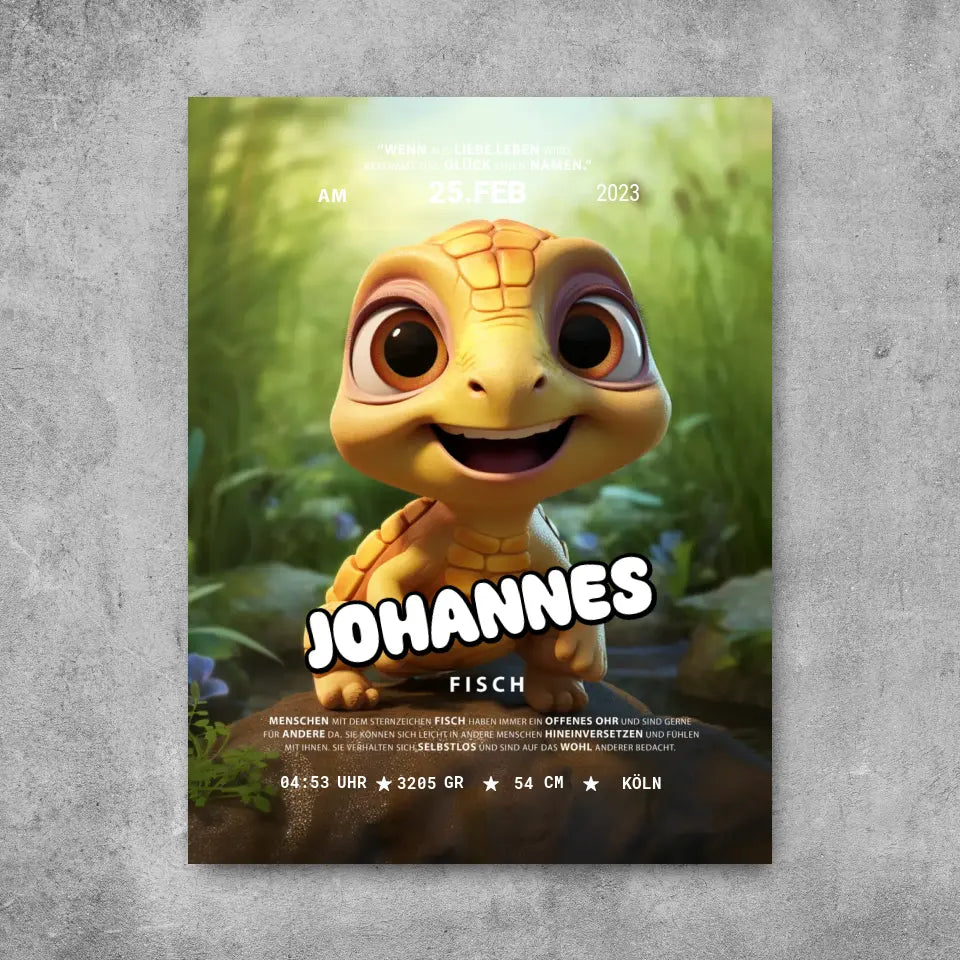 Baby Schildkröte - Leinwand