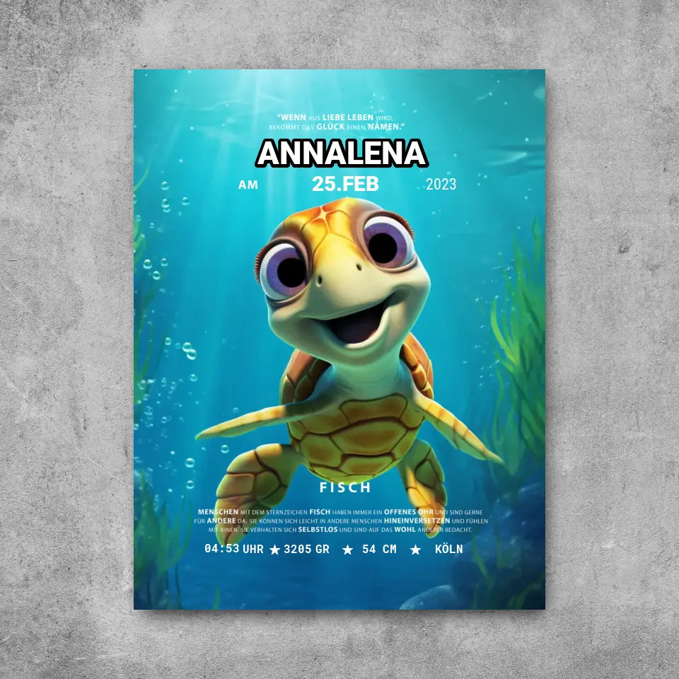 Kleine Wasserschildkröte - Leinwand