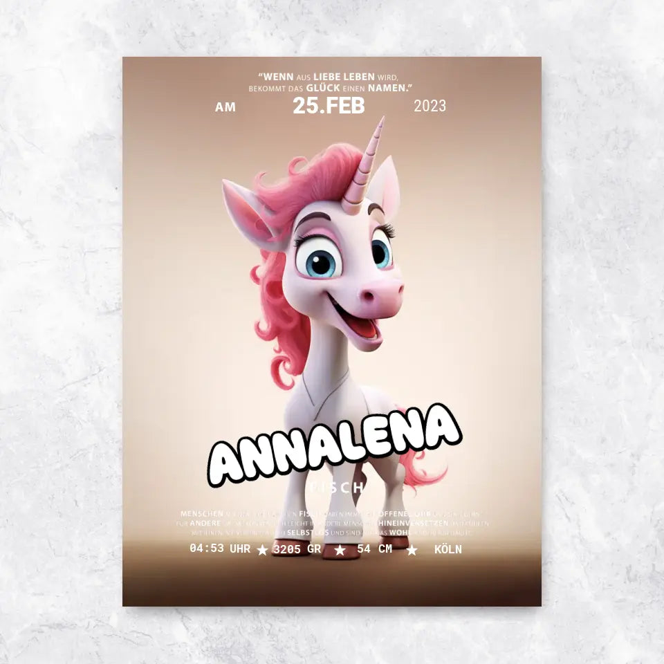 Großes Einhorn - Poster