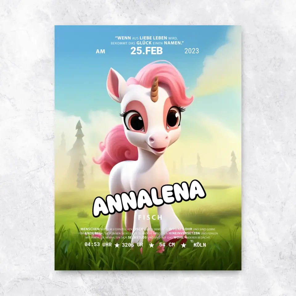 Kleines Einhorn - Poster