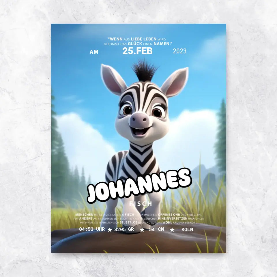 Kleines Zebra - Poster