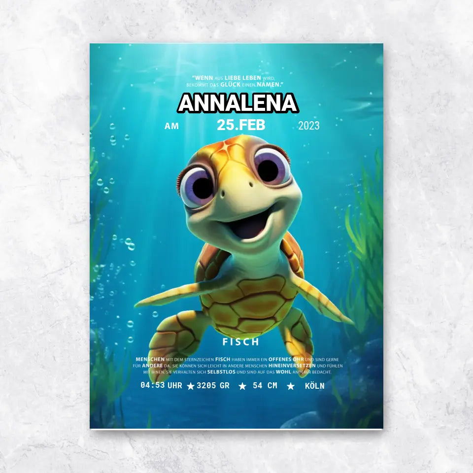 Kleine Wasserschildkröte - Poster