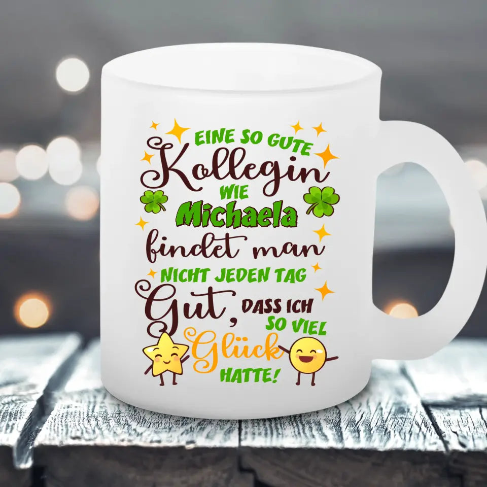 Gute Kollegin - satinierte Tasse