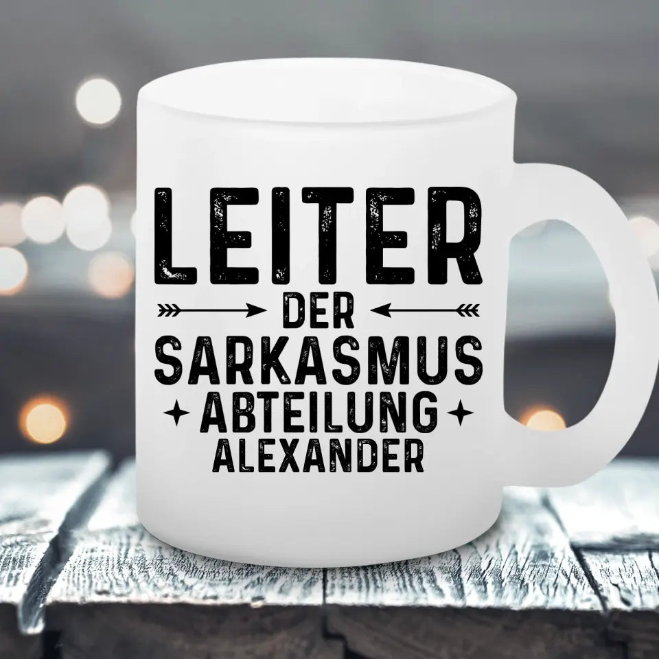 Sarkasmus Abteilung - Satinierte Tasse
