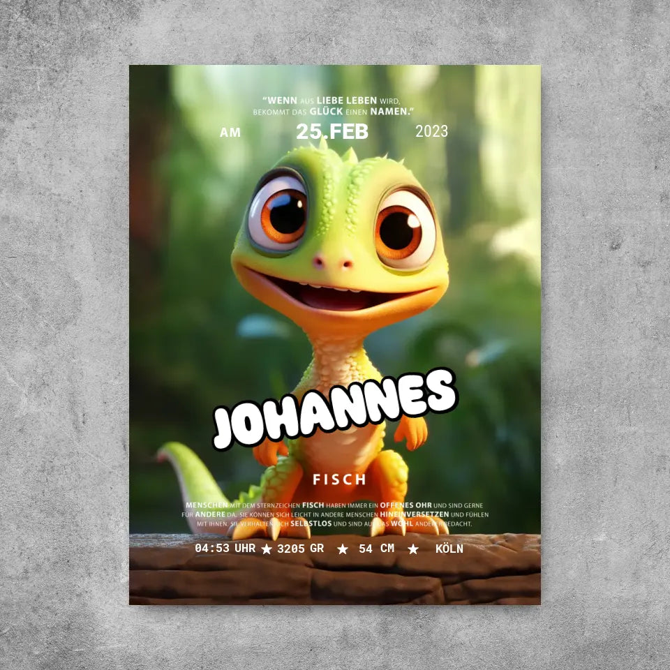 Baby Eidechse - Leinwand