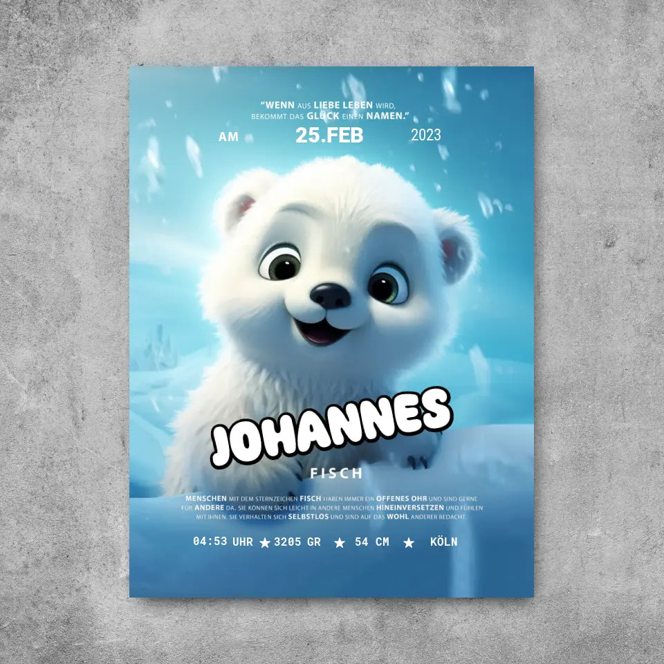 Baby Eisbär - Leinwand