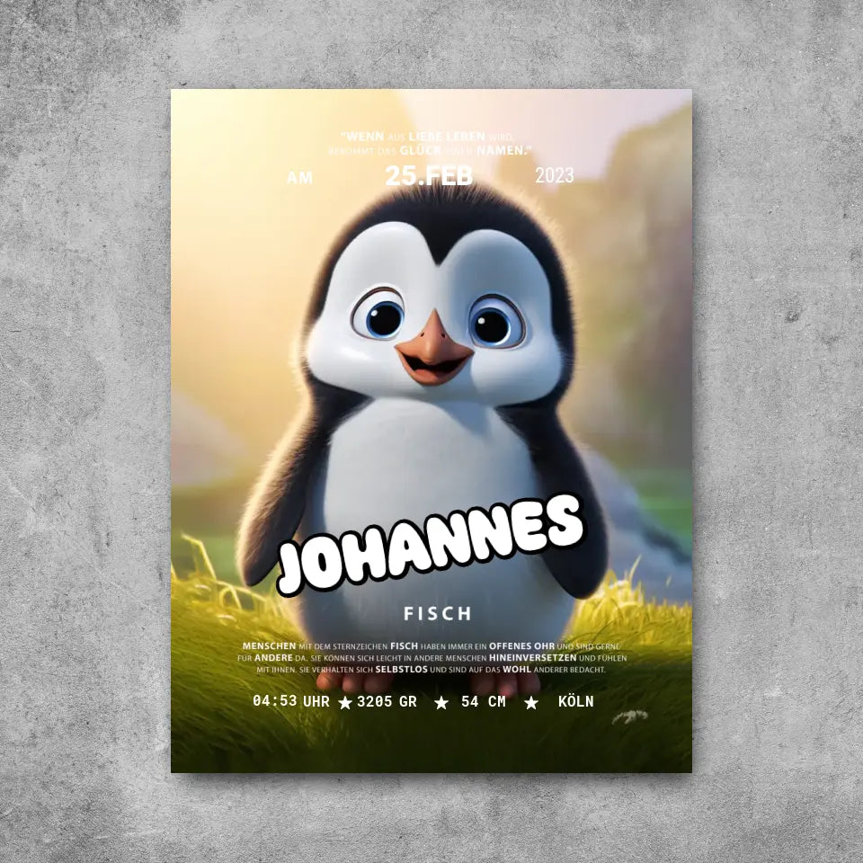 Baby Pinguin - Leinwand