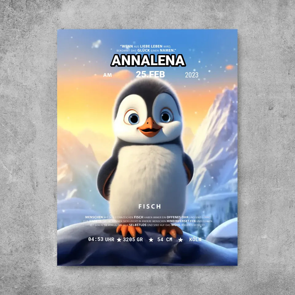 Kleiner Pinguin - Leinwand