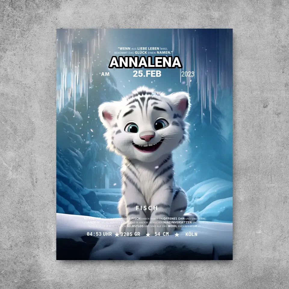 Kleiner Schneetiger - Leinwand