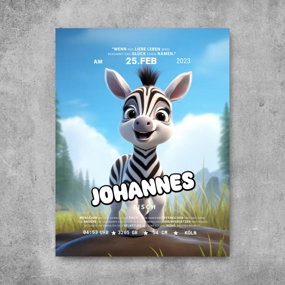 Kleines Zebra - Leinwand