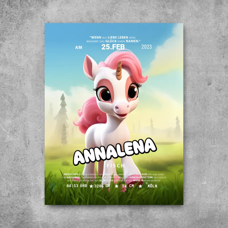 Kleines Einhorn - Leinwand