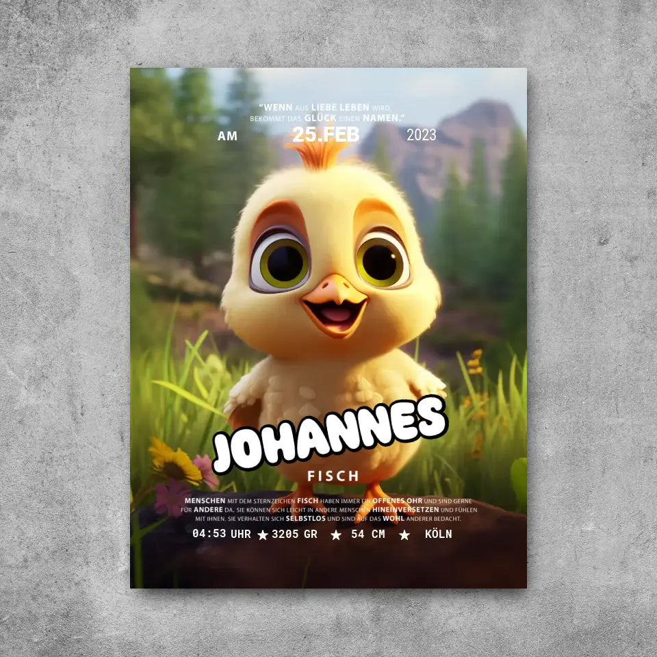 Kleines Küken - Leinwand