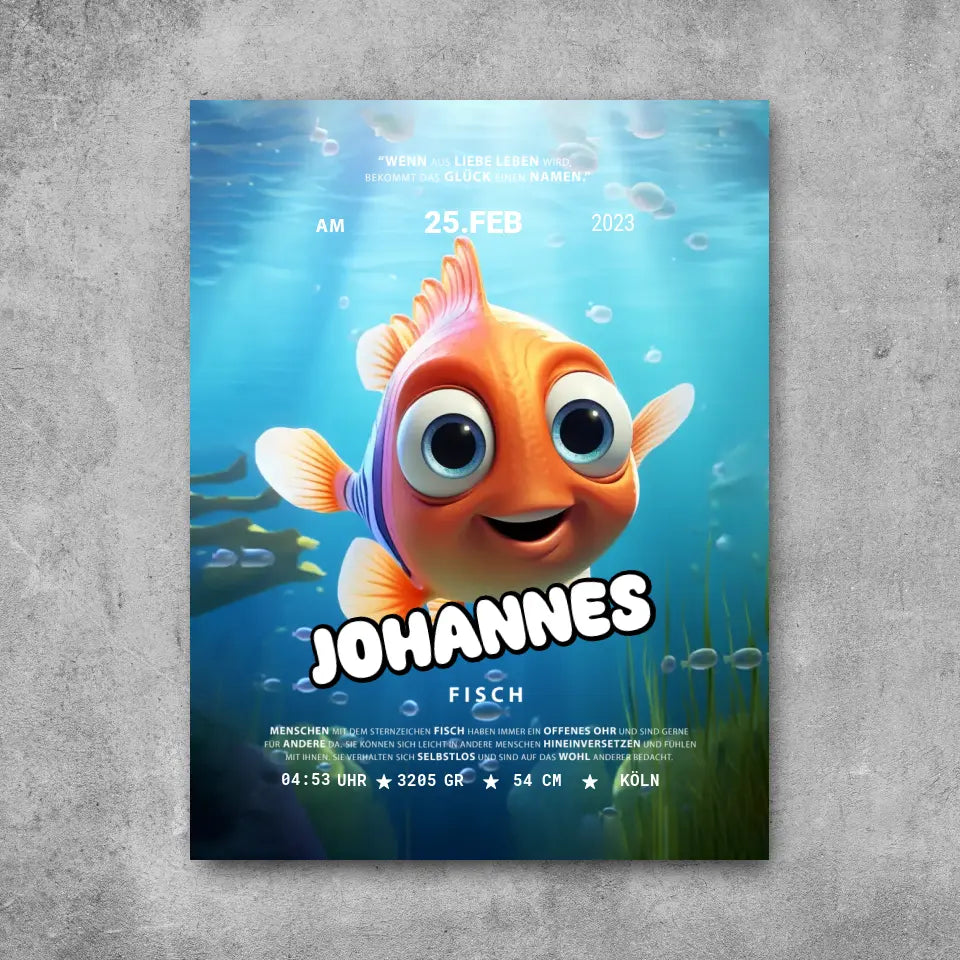 Kleiner Fisch - Leinwand