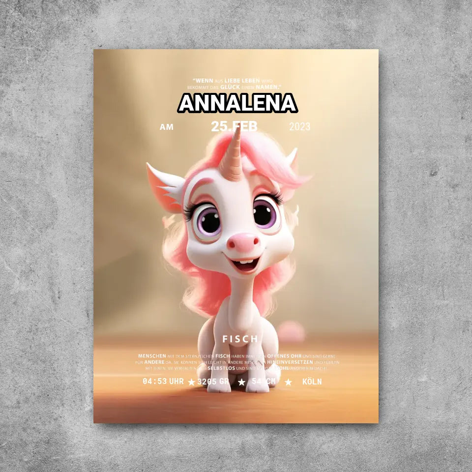 Baby Einhorn - Leinwand