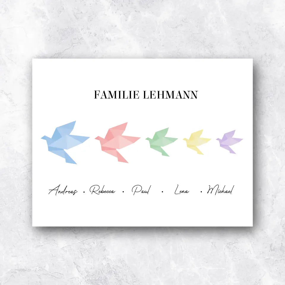 Origami Familie - Poster