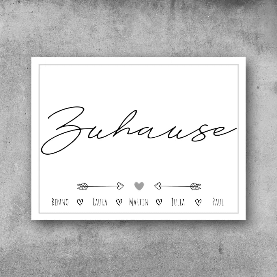 Namen & Zuhause - Leinwand