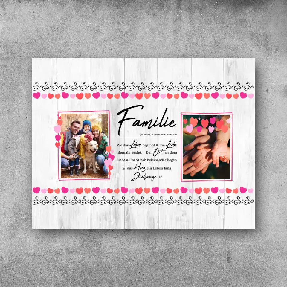 Familie Zuhause - Leinwand