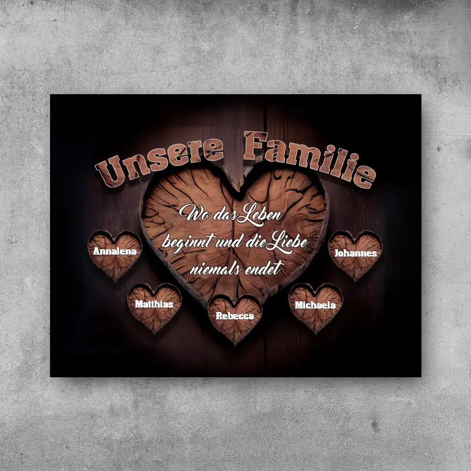 Liebe Leben Familie - Leinwand