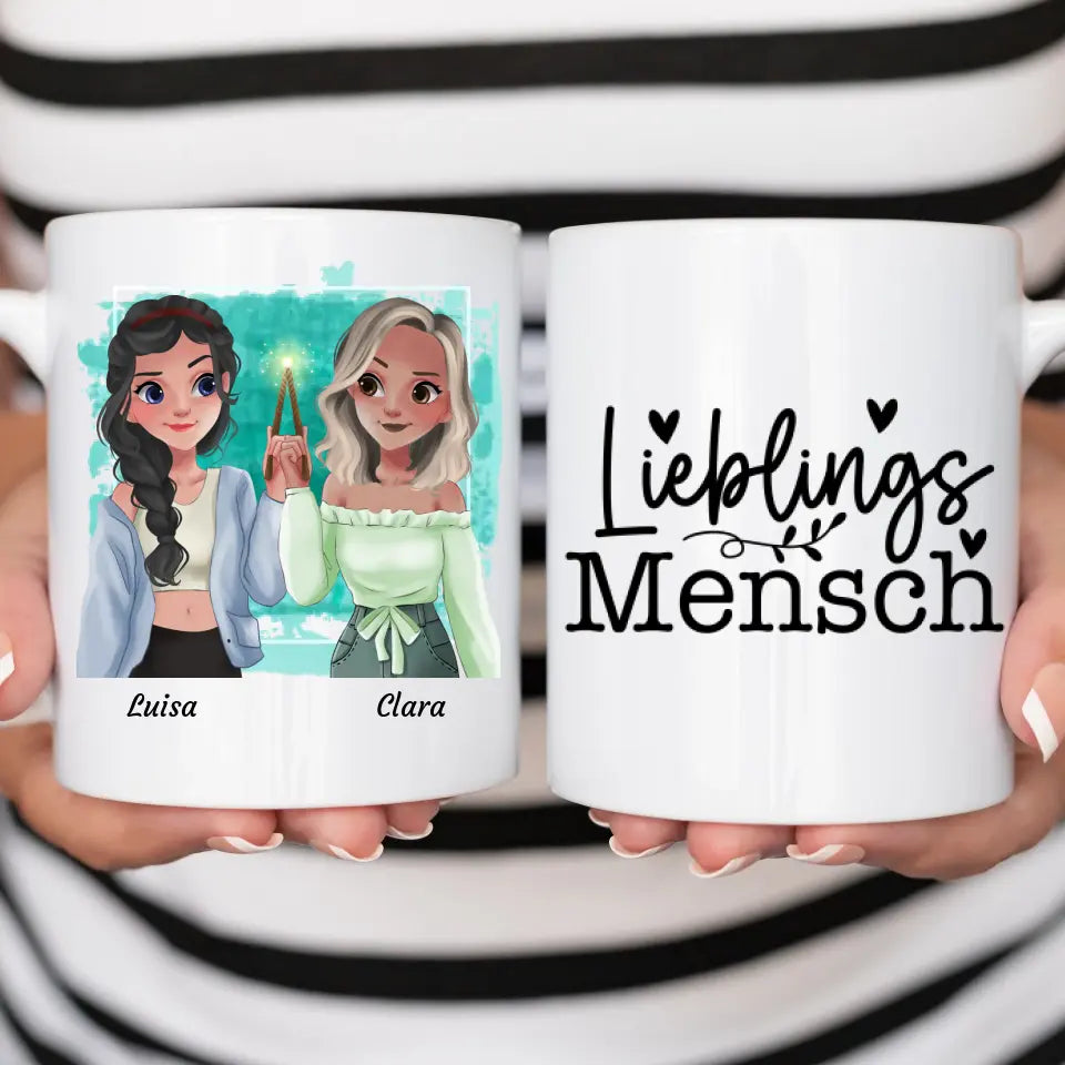 Cartoon Besties Tasse
