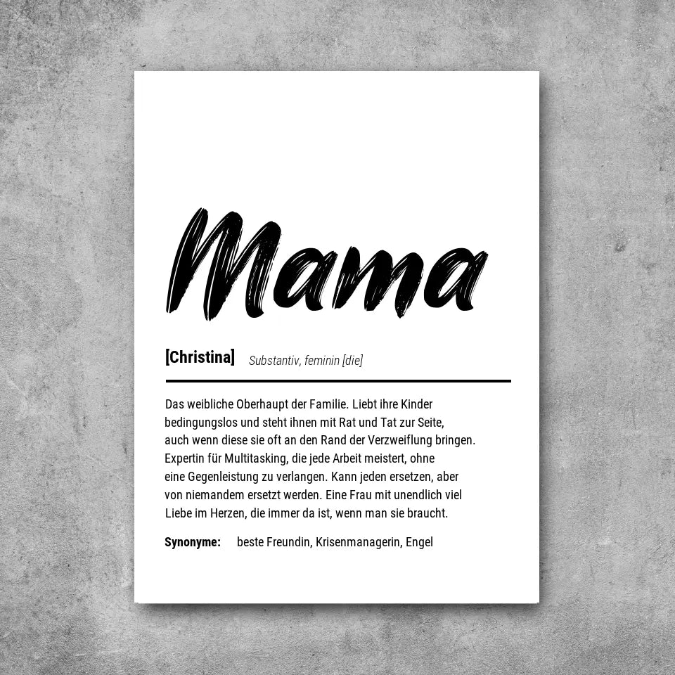 Mama Definition - Leinwand