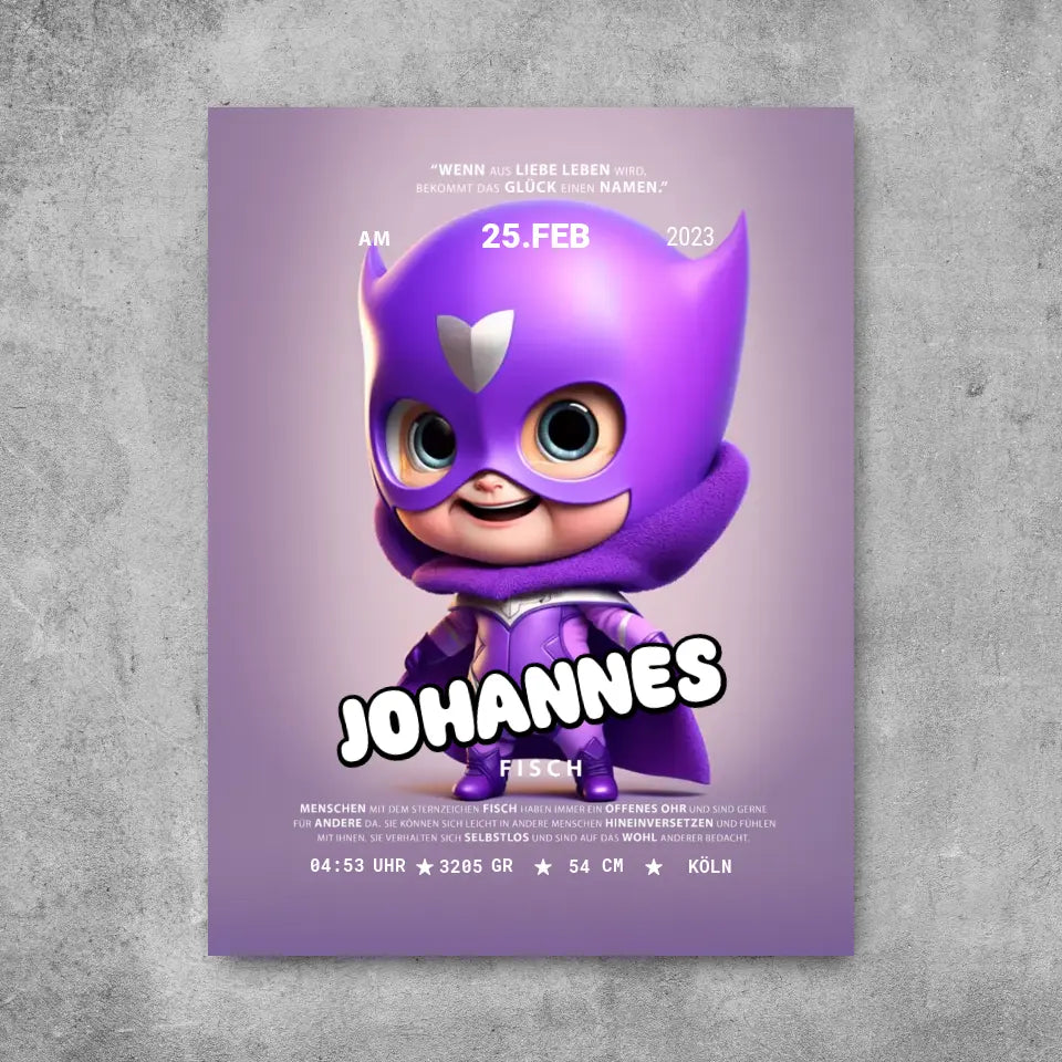 Lila Heldin - Leinwand