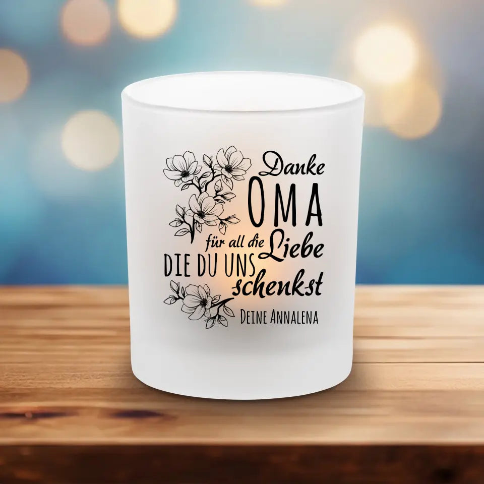 Danke Oma - Teelichthalter