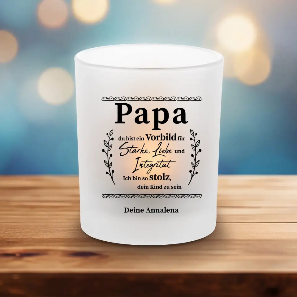 Papa Vorbild - Teelichthalter