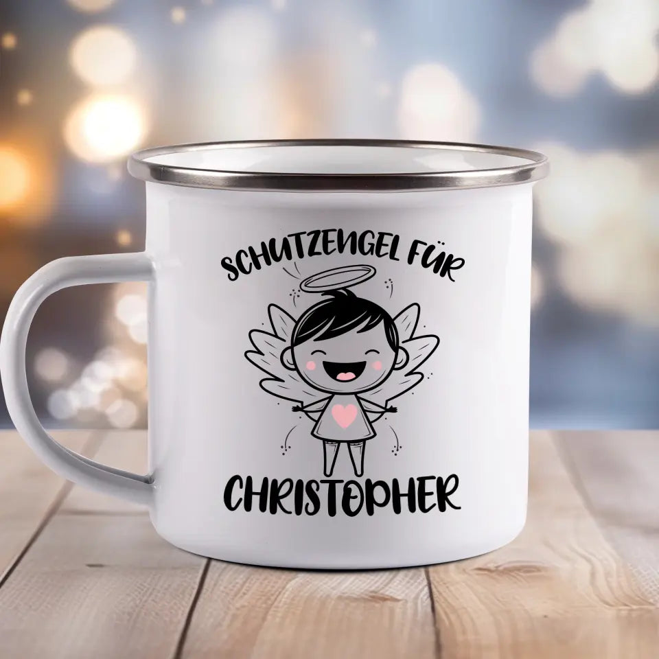 Schutzengel - Emaille Tasse