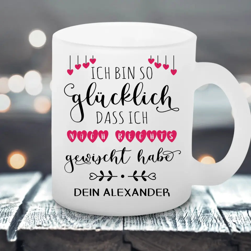 Rechts Gewischt - Satinierte Tasse