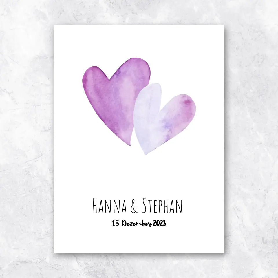 Aquarell Herz - Poster