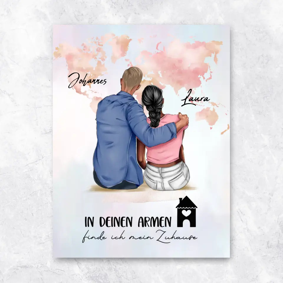 Paar am Strand - Poster