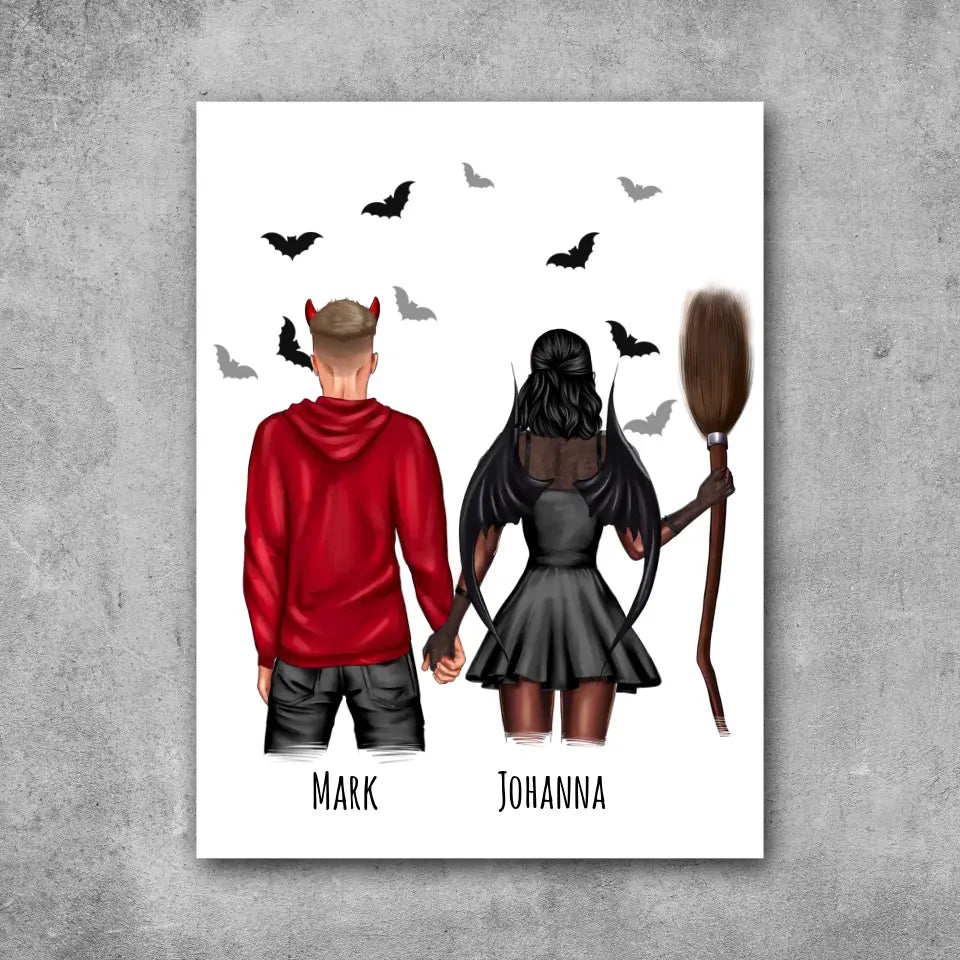 Halloween Paar - Leinwand