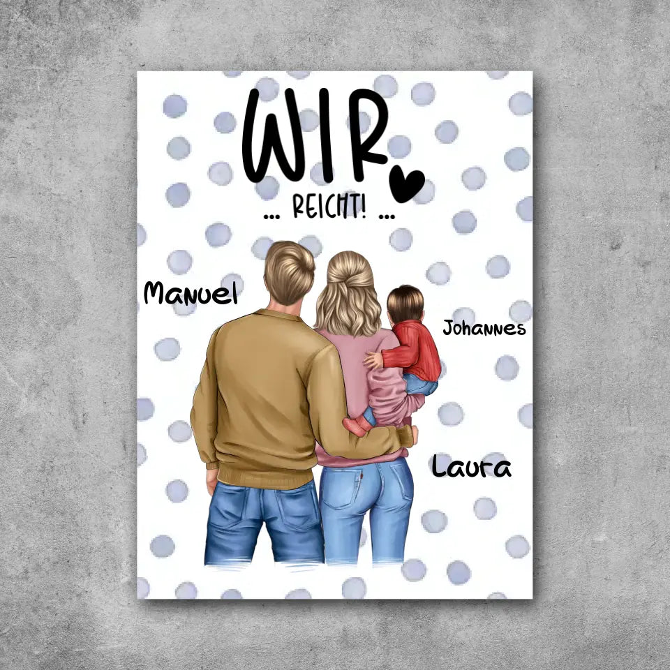 Familie im Winter - Leinwand