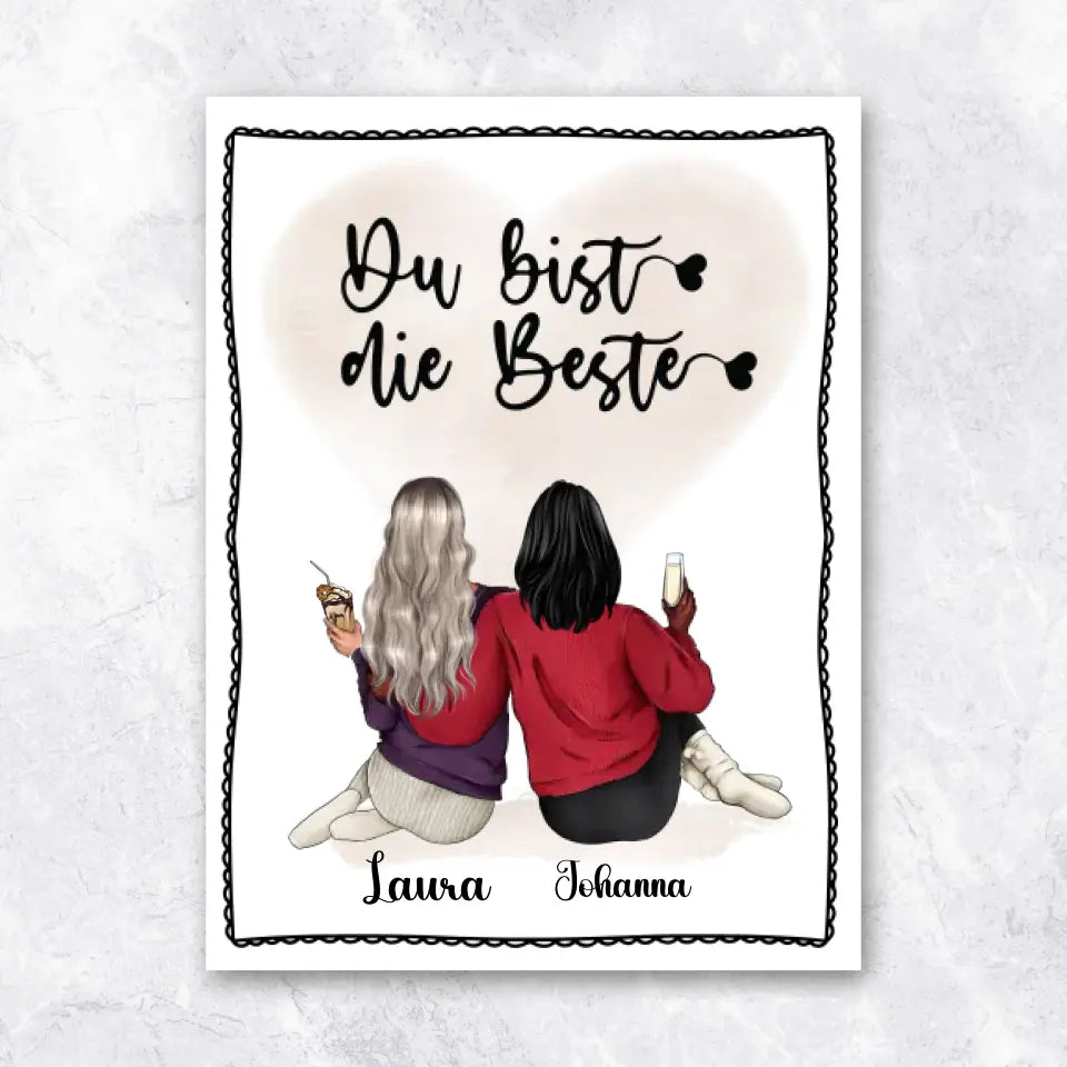 Beste Freundinnen Herz - Poster