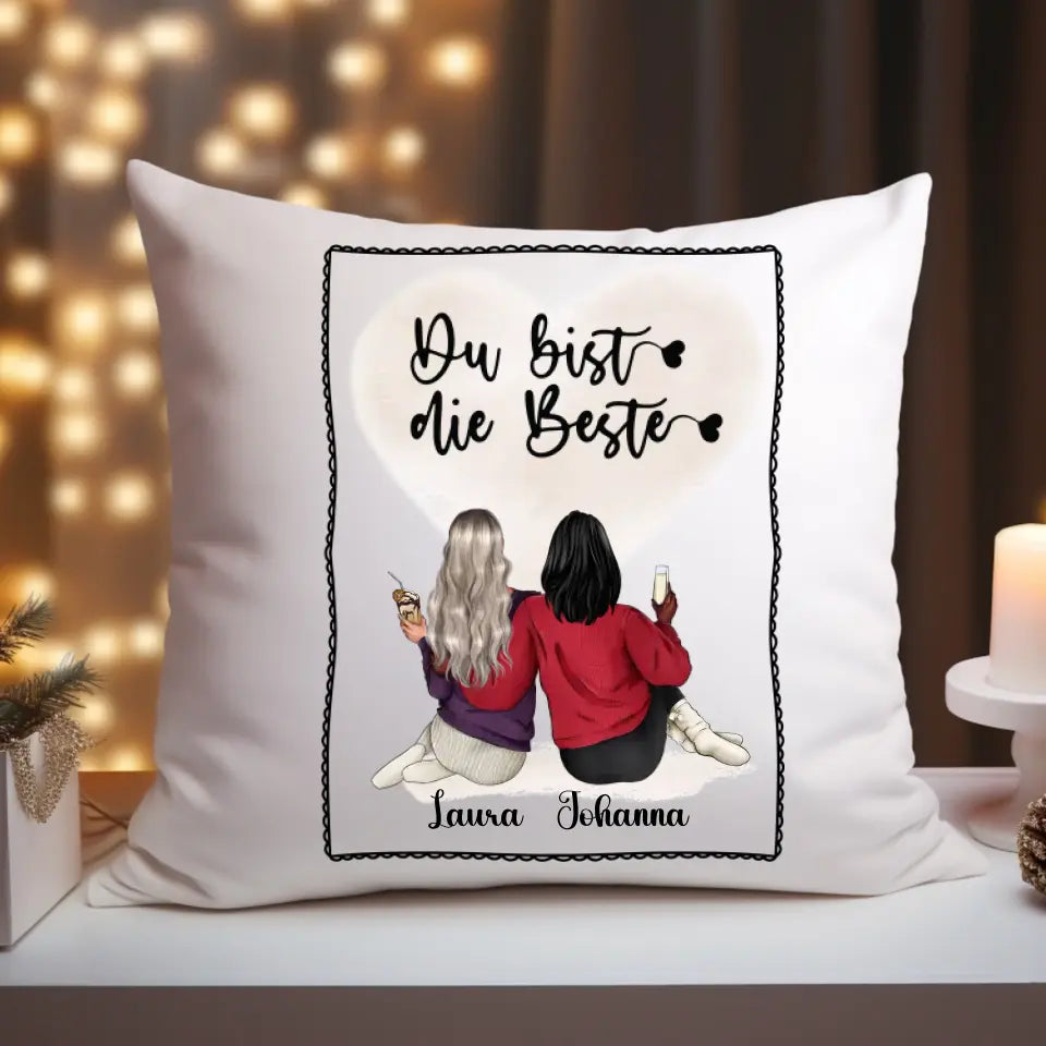 Beste Freundinnen Herz - Kissen