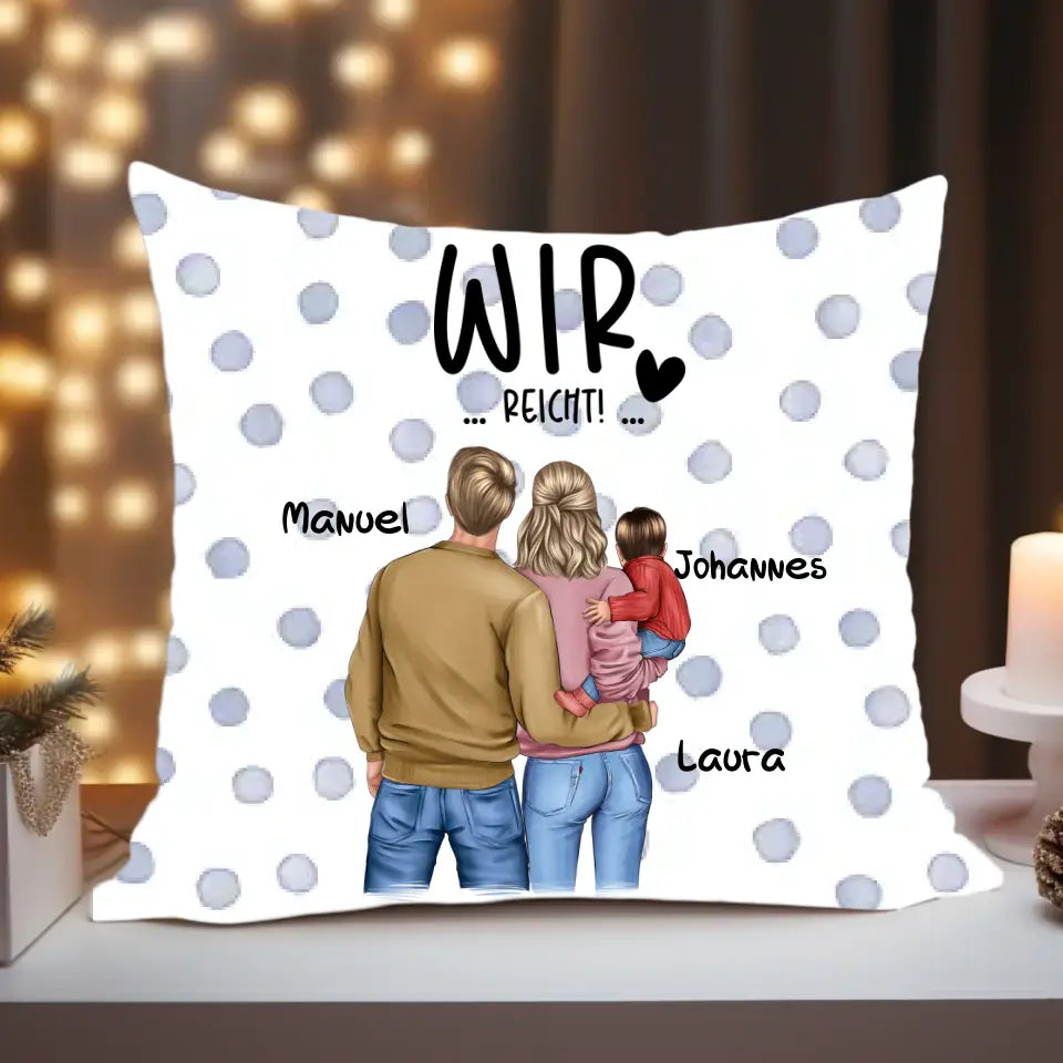 Familie im Winter - Kissen