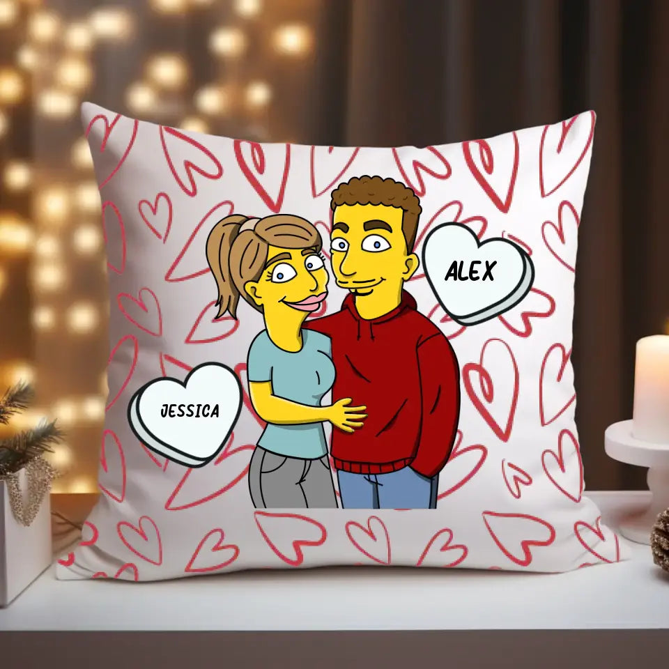 Gelbes Couple - Kissen