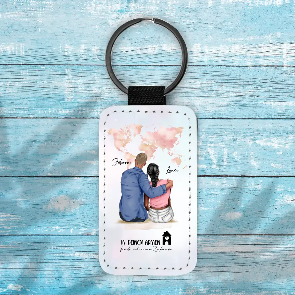 Paar am Strand - Schlüsselanhänger