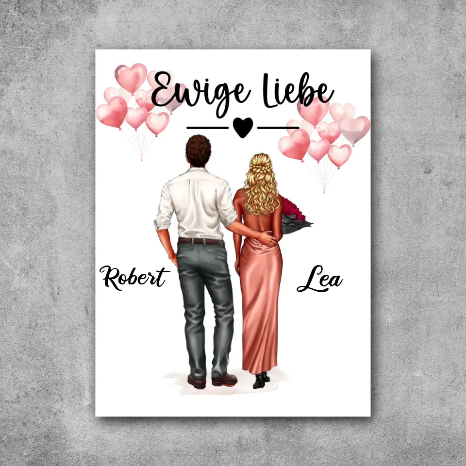 Valentinstag schickes Pärchen - Leinwand