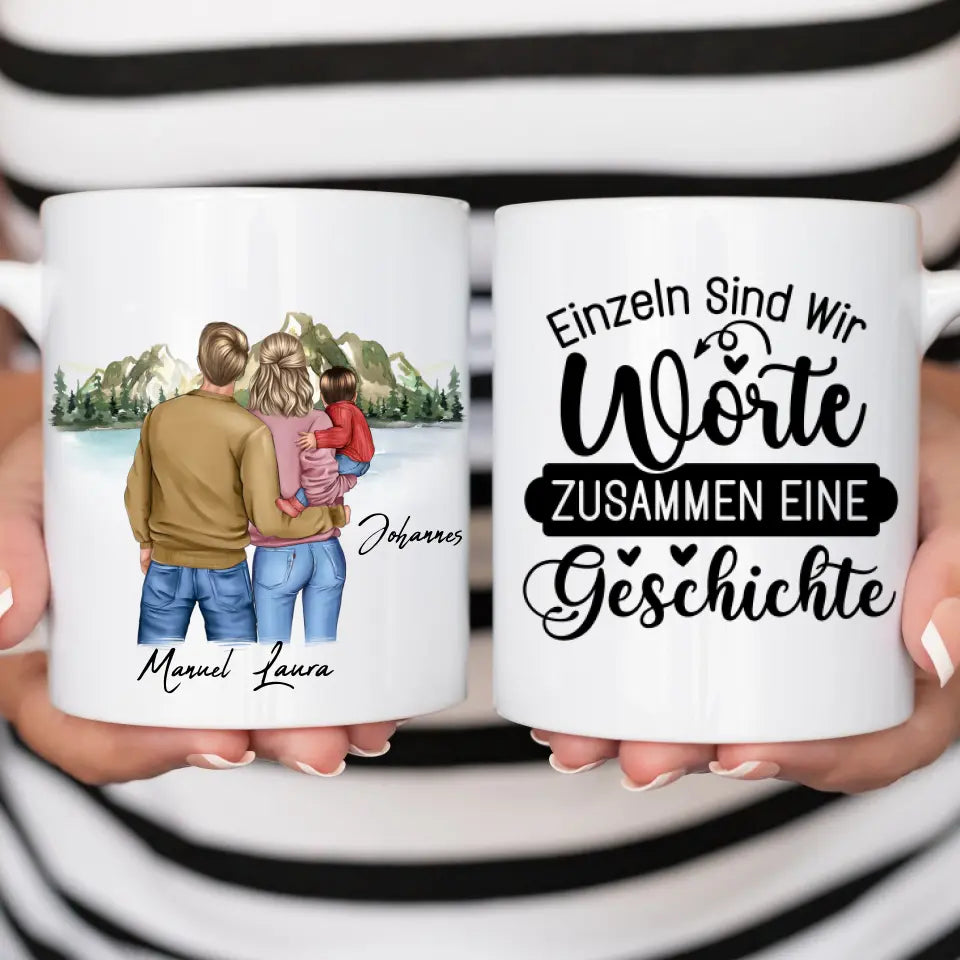 Familie im Winter - Tasse